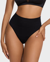 Mid-Waist Tummy Control Thong Panties (2 Pack)